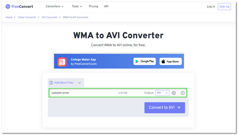 WMA in AVI Vidmore Conversione gratuita Nome file Dimensione file