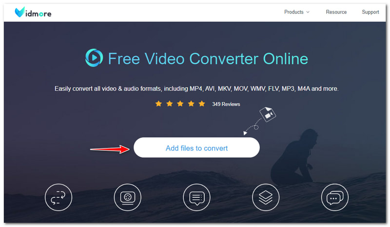 WMA to WMV Vidmore Ingyenes Video Converter Online Fájlok hozzáadása a konvertáláshoz