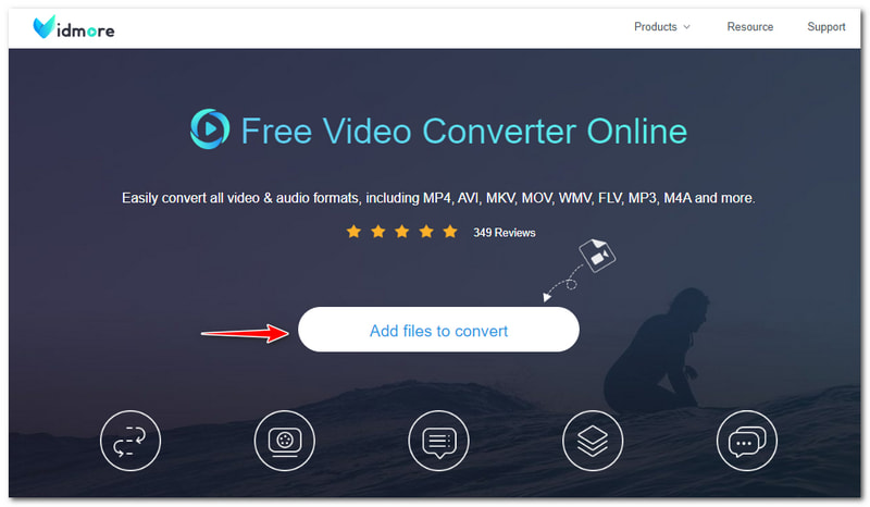 WMA to WMV Vidmore Free Video Converter Online Přidat soubory k převodu