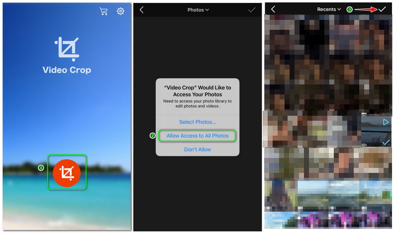 Crop Videos on iPhone Allow Access to All Photos