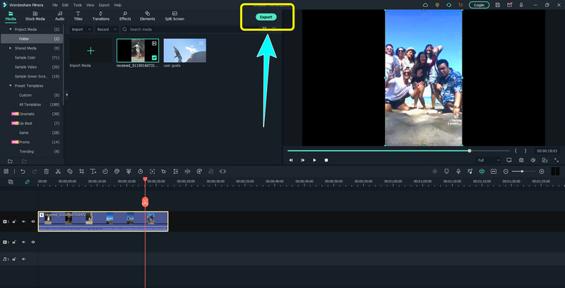 Export to Save Video