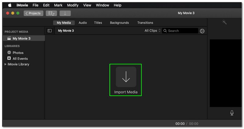 Kako obrezati video zapise na iMovie Mac Uvoz medija