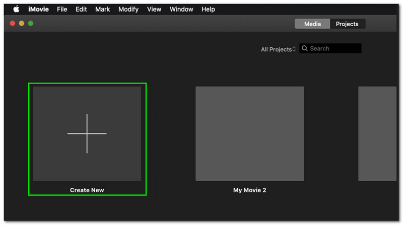 כיצד לחתוך ב-iMovie Mac הפעל את iMovie ב-Mac