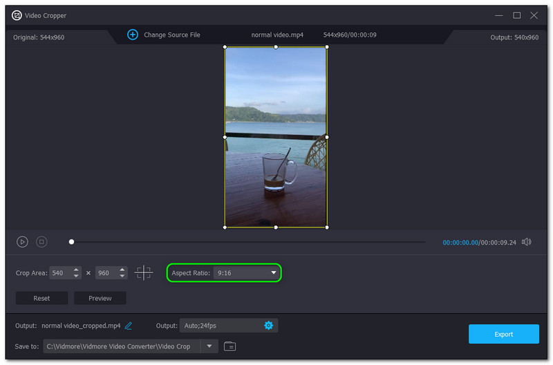 Het formaat van video's wijzigen voor Instagram Vidmore Video Converter Aspect Ratio