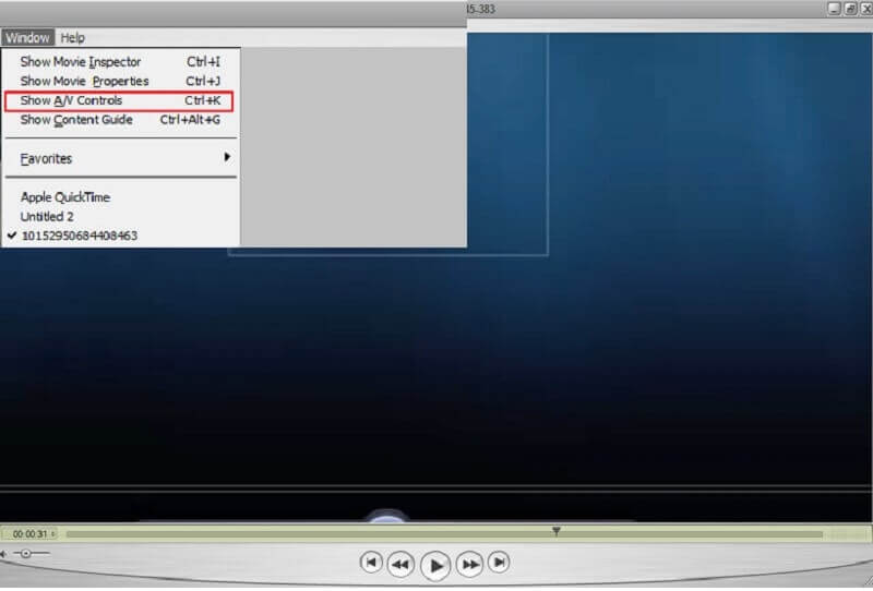 QuickTime Player-menu