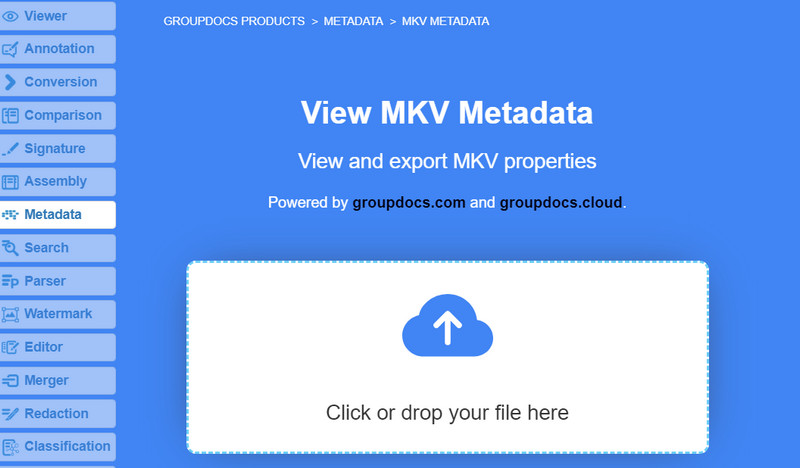 Editor Metadata GroupDocs MKV