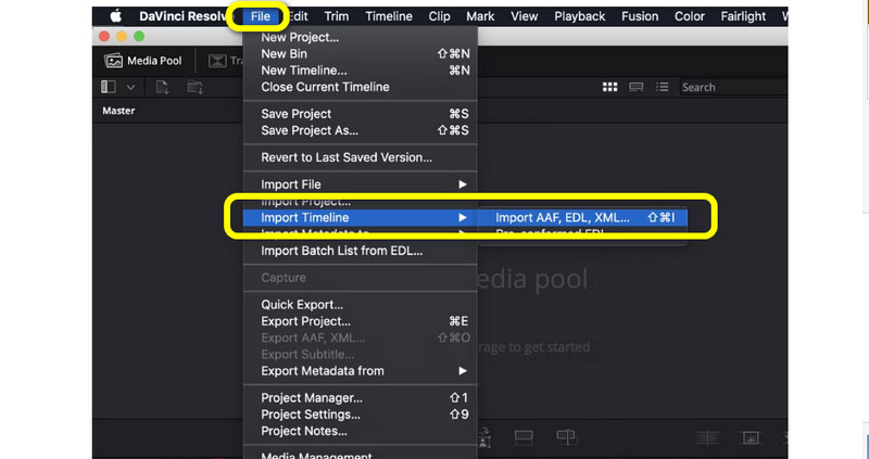  Import Timeline Davinci Color