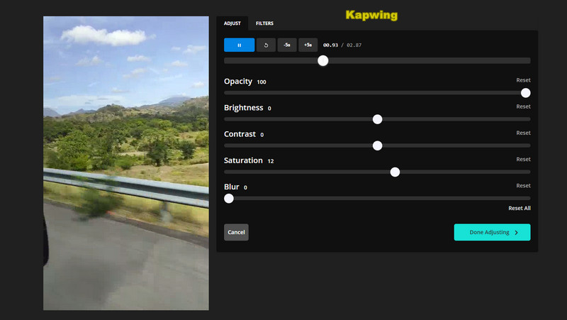 Kapwing Video Contrast Editor