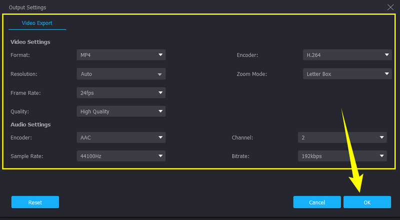 Vid Set Format Output