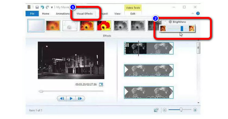 Visual Effects Adjust Brightness