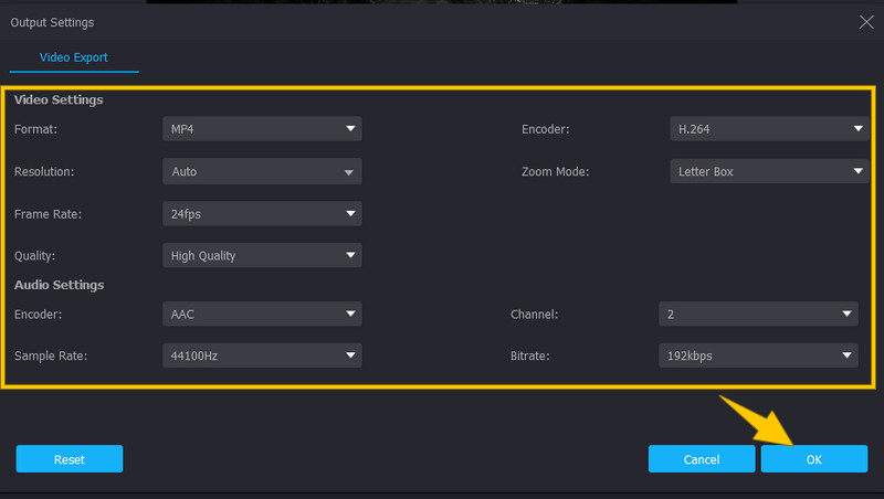 Acceder a la configuración de salida