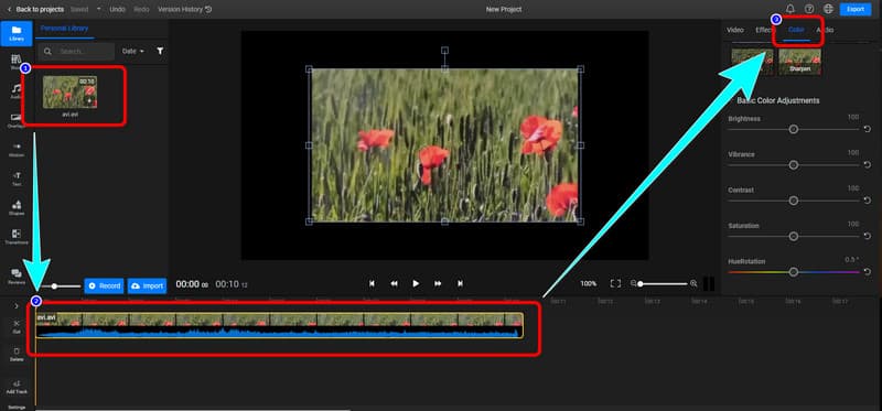 Put Video to Timeline Color