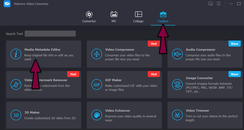 Selecteer Metadata-editor