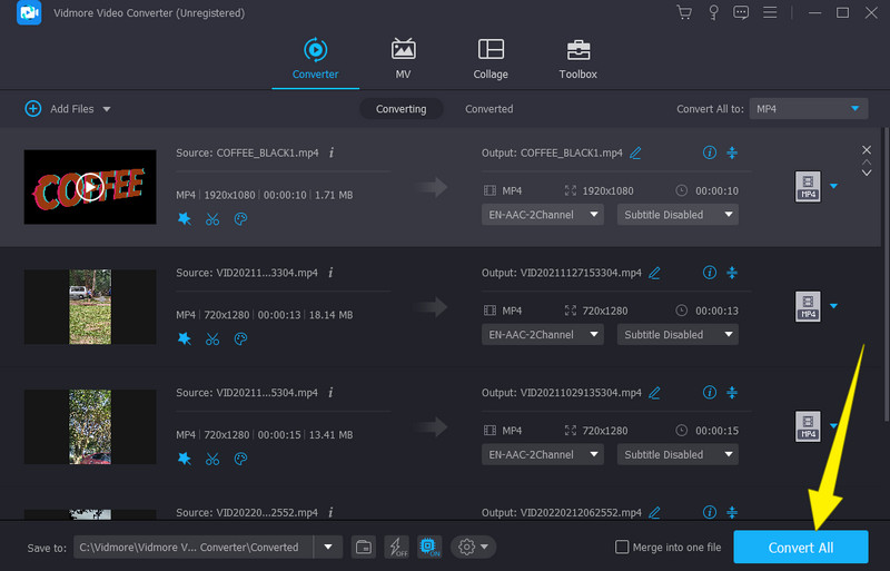 Vidmore Mengkonversi File