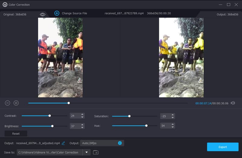 Vidmore Video Converter Color Grading