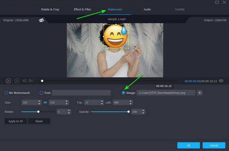 Tambah Emoji Vidmore