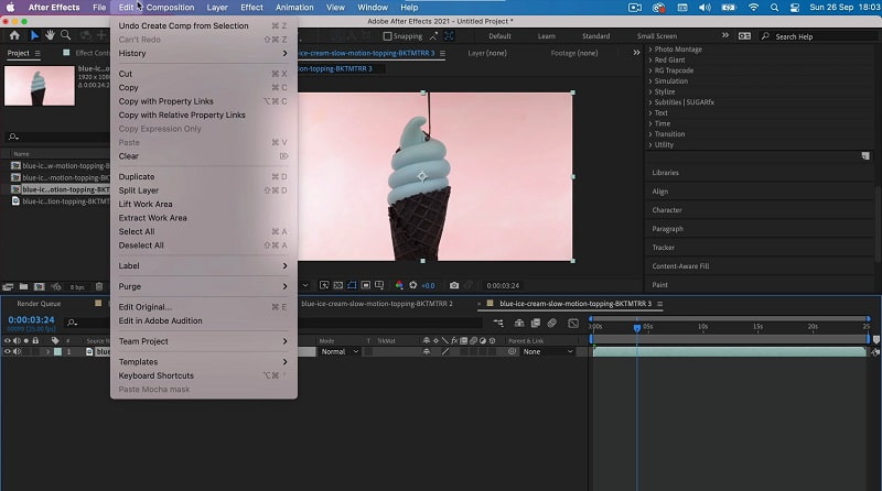 Izrežite videozapis After Effects