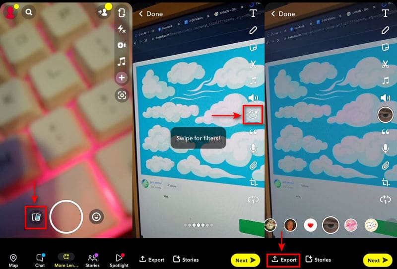 Snapchat Thêm tệp vào video