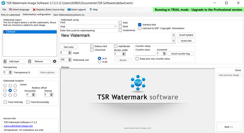 TSR 水印應用程序