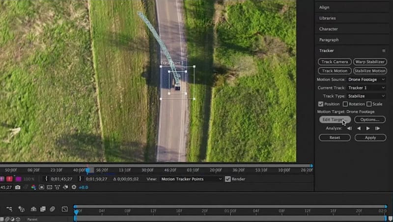 After Effects corregge il video mosso