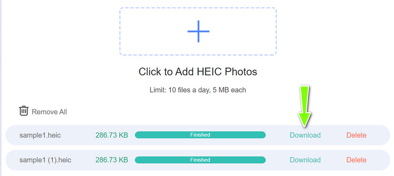 Download Converted HEIC