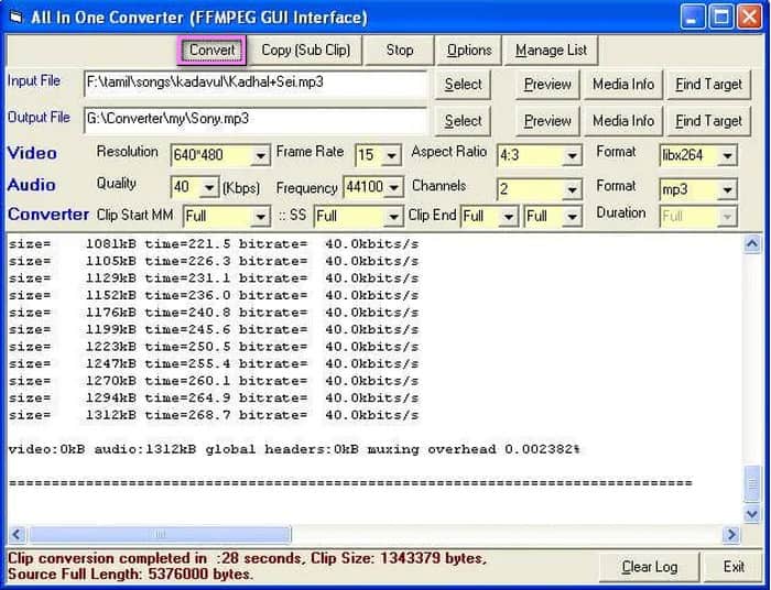 FFMPEG Convert GIF to MP4