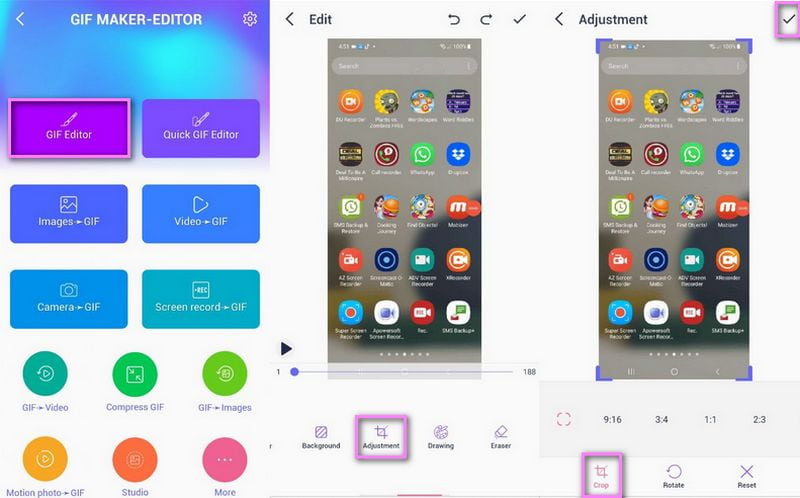 Trình chỉnh sửa GIF Maker Cắt ảnh GIF