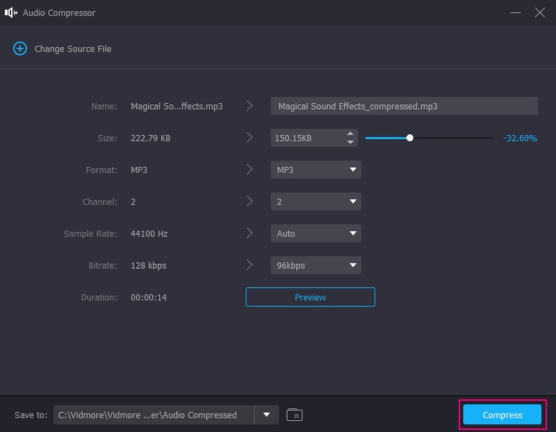 Comprimi file audio