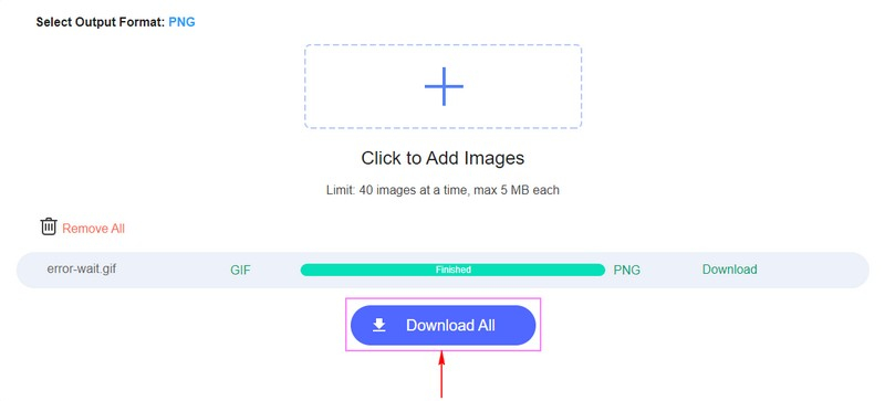 Descărcați formatul de fișier GIF convertit în PNG