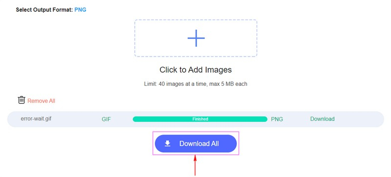 Dönüştürülen GIF'i PNG Dosya Formatına İndirin