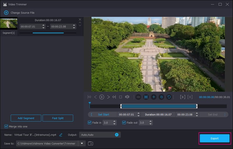 Export Trimmed Video