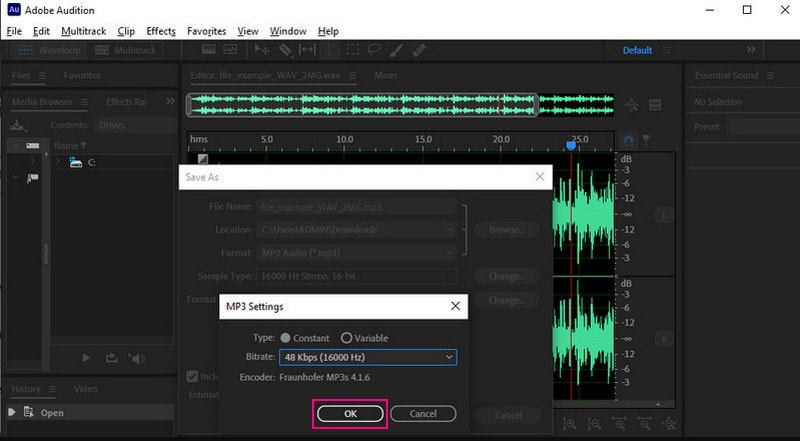 Cum să comprimați audio în audiție