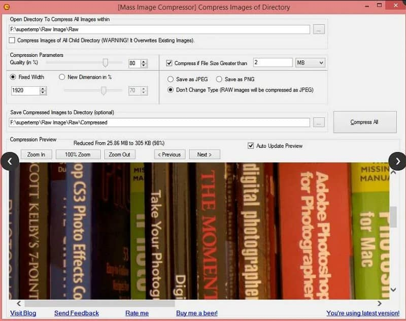 O Mass Image Compressor comprime imagens offline no Windows