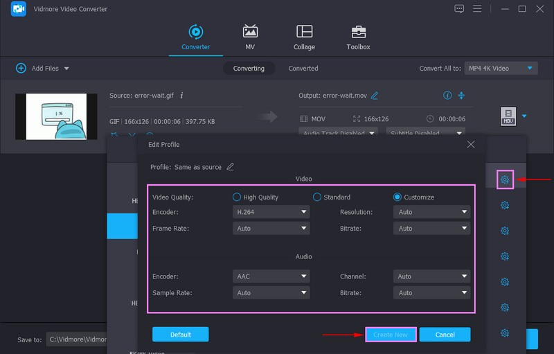 Modificar la configuración de video