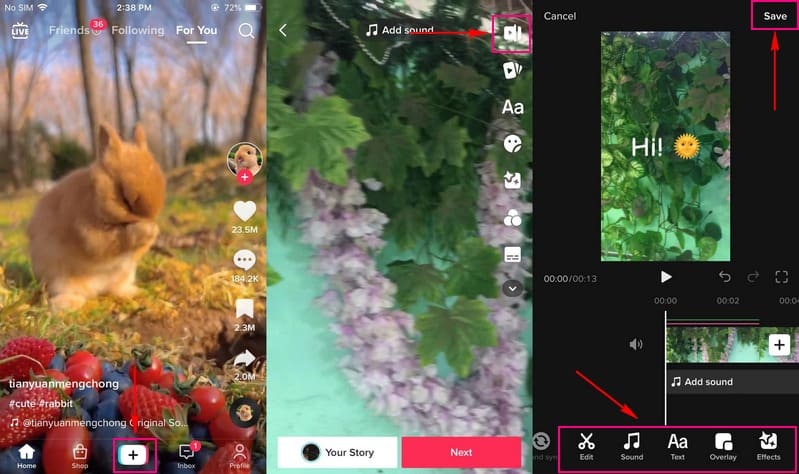 TikTok Kuinka muokata videoita TikTokille puhelimessa