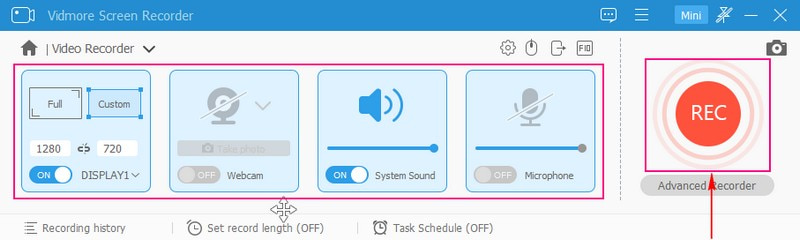 Aktiver innstillinger for videoopptaker