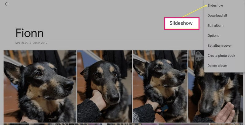 Hur man gör Google Photos-bildspel