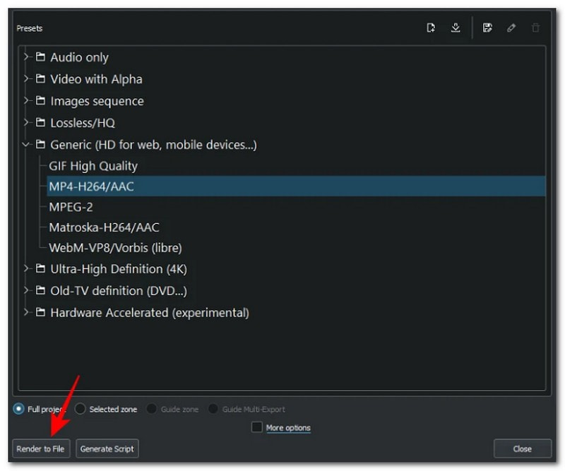 Kdenlive How to Export Video Works