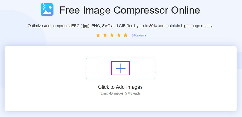 Upload SVG Files to Vidmore Free Image Compressor Online