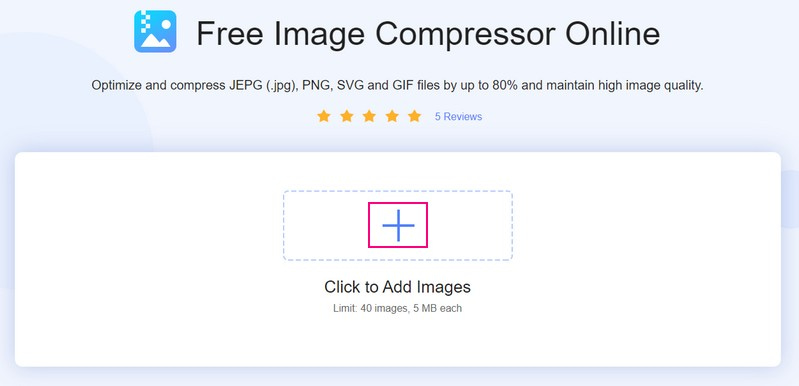 Last opp SVG-filer til Vidmore Free Image Compressor Online