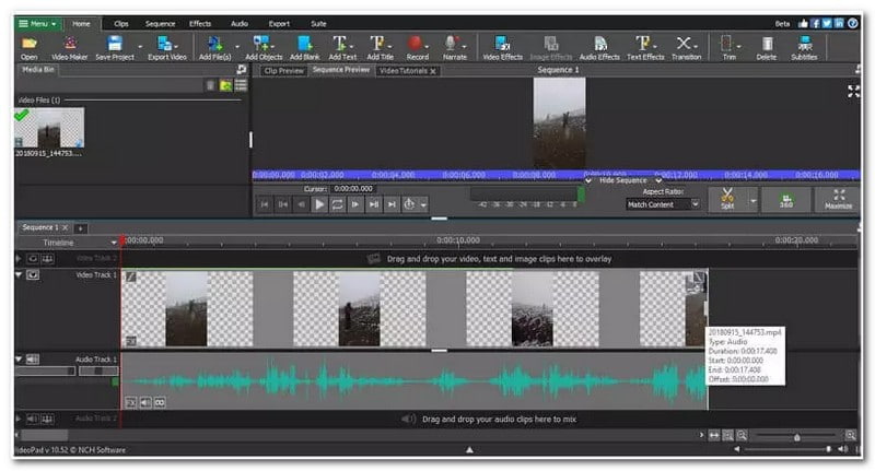 Esercitazione sull'editor video di Videopad