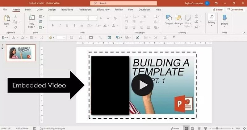 على الإنترنت كيفية تشغيل الفيديو في PowerPoint