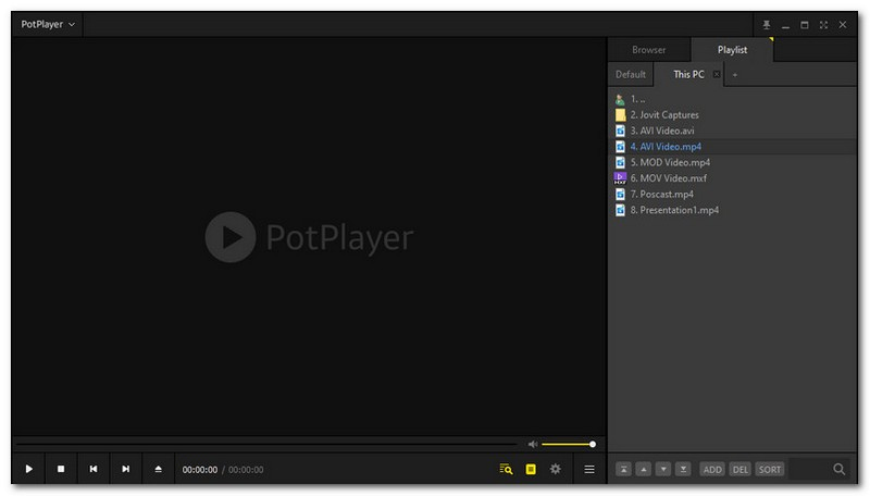 Interfaccia PotPlayer