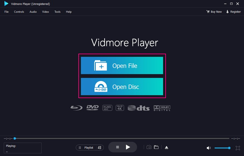 Open FIle or Open Disc