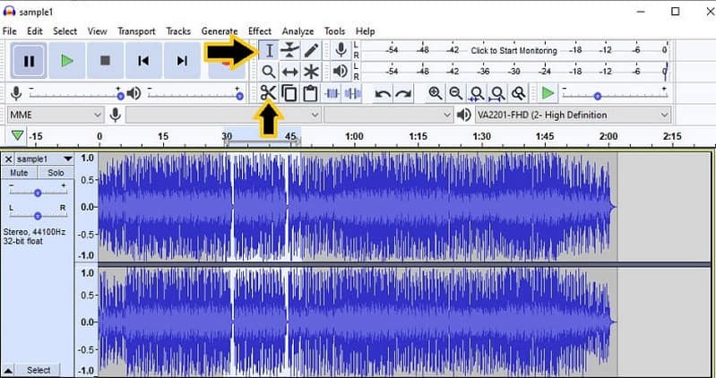 Hvordan trimme lyd for TikTok ved hjelp av Audacity