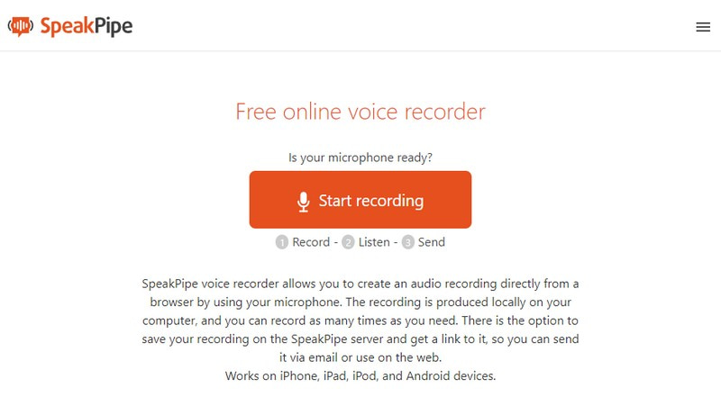 Speakpipe Voice Recorder Vocaroo Alternatif