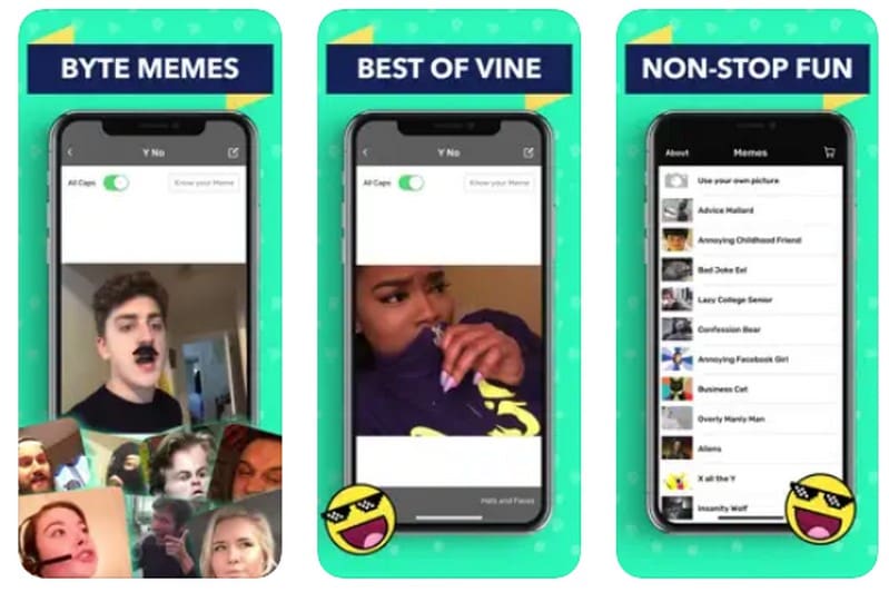 Byte Vine Creative Meme Maker -meemigeneraattorisovellus