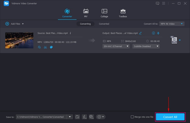 Clique no botão Converter tudo para iniciar o processo