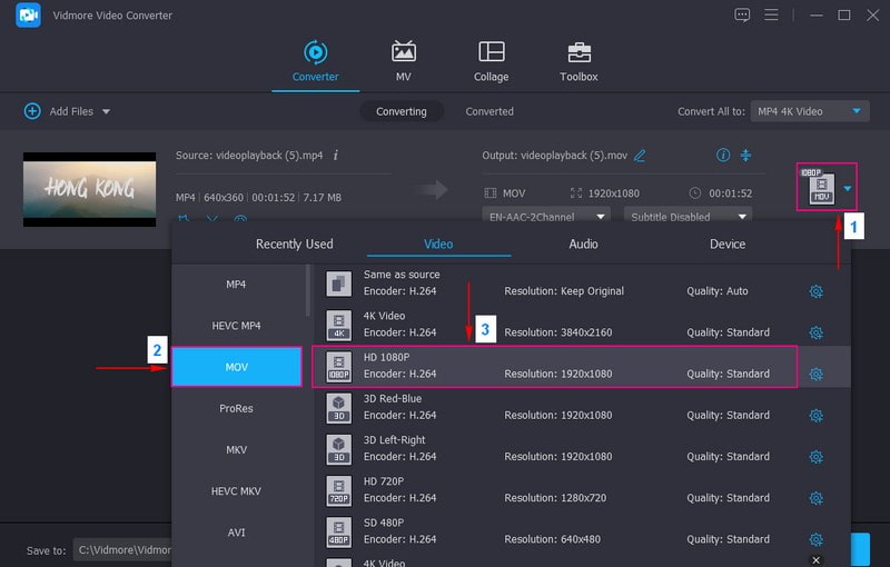 Klik Menu Tarik-Turun Profil