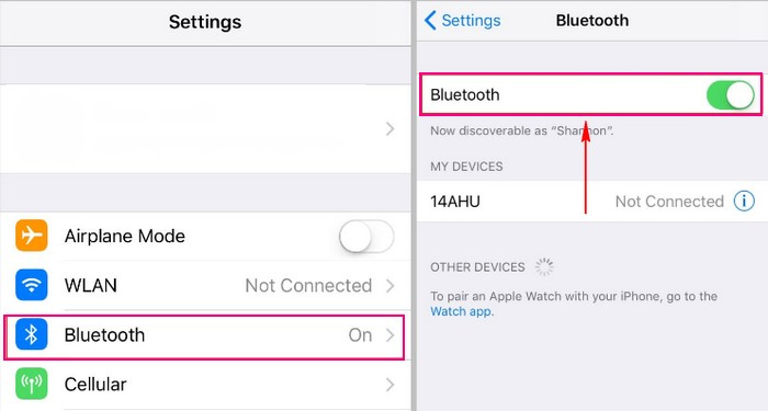 Desactiva Bluetooth en tu iPhone